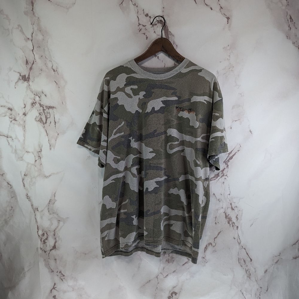 Columbia PFG T Shirt Mens XL Camo Only The Strong Survive Tee Crew Neck